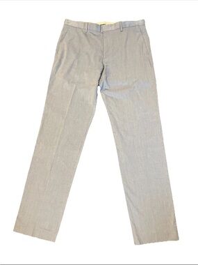 J Crew Pants Mens 34x34 Blue Striped 100% Cotton Ludlow Slim Flat Front